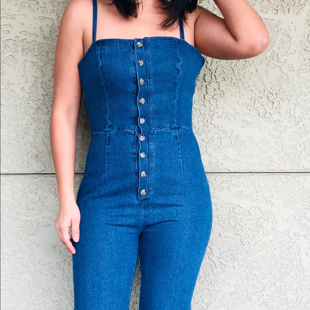 Jean jump suit